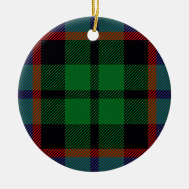 Ornement Rond En Céramique Tartan de Russell de clan (Devant)