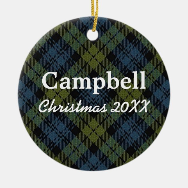 Ornement Rond En Céramique Tartan d'écossais de Campbell (Devant)