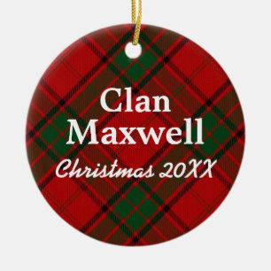 Ornement Rond En Céramique Tartan d'écossais de Maxwell de clan