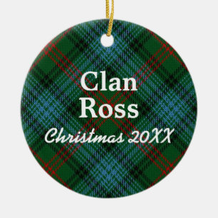 Ornement Rond En Céramique Tartan d'écossais de Ross de clan