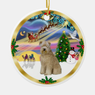Ornement Rond En Céramique Terrier magique de Noël 8