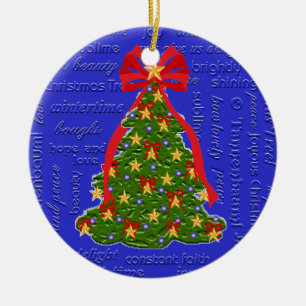 Ornement Rond En Céramique Textes de l'ornement O Tannenbaum d'arbre de Noël
