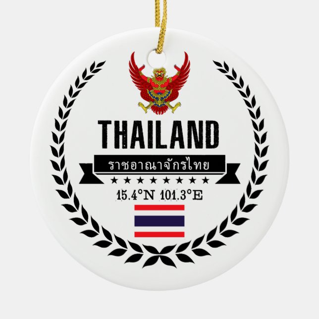 Ornement Rond En Céramique Thaïlande (Devant)