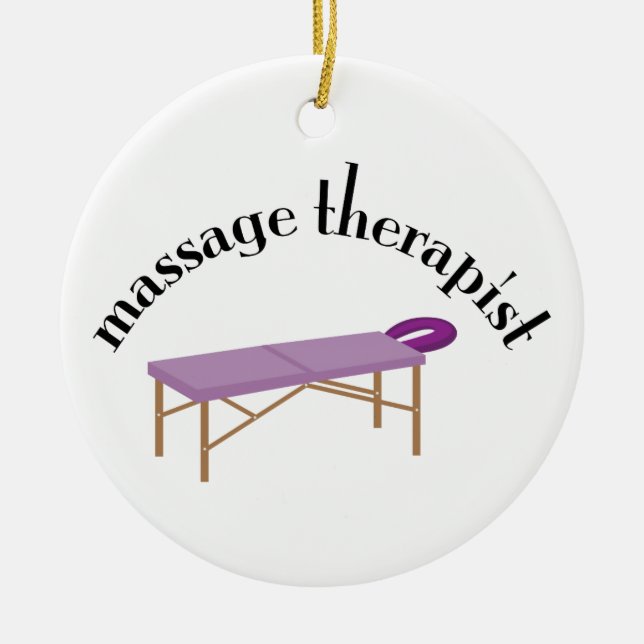 Ornement Rond En Céramique Thérapeute de massage (Devant)