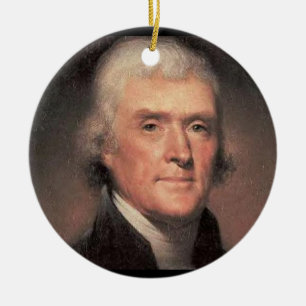 Ornement Rond En Céramique Thomas Jefferson