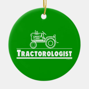 Ornement Rond En Céramique Tracteur drôle