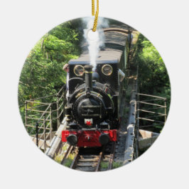 Ornement Rond En Céramique Train à vapeur gallois.