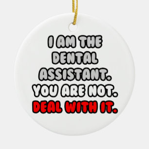 Ornement Rond En Céramique Traiter Avec... Funny Dental Assistant
