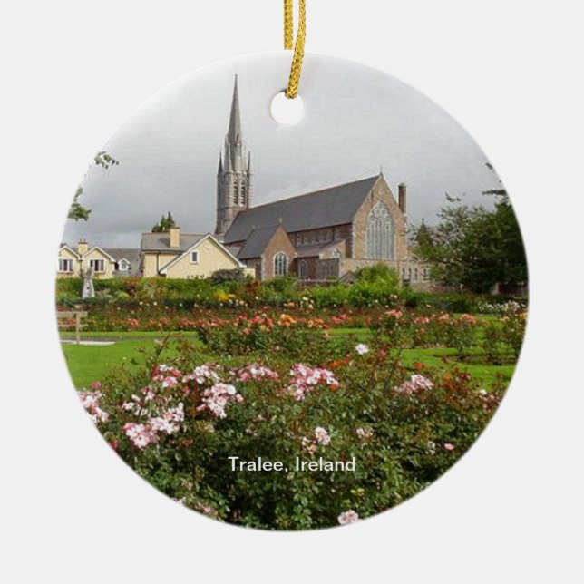 Ornement Rond En Céramique Tralee Ireland, Rose Garden, Town Park (Devant)