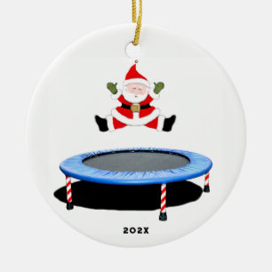 Ornement Rond En Céramique trampoline personnalisé