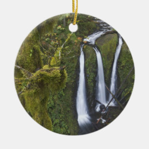 Ornement Rond En Céramique Triple Falls, Columbia River Gorge