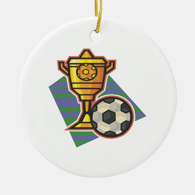Ornement Rond En Céramique Trophée du football (Devant)