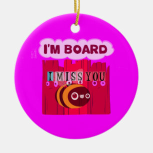Ornement Rond En Céramique Tu me manques je m'ennuie