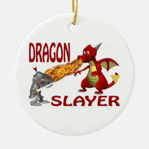 Ornement Rond En Céramique Tueur de dragon