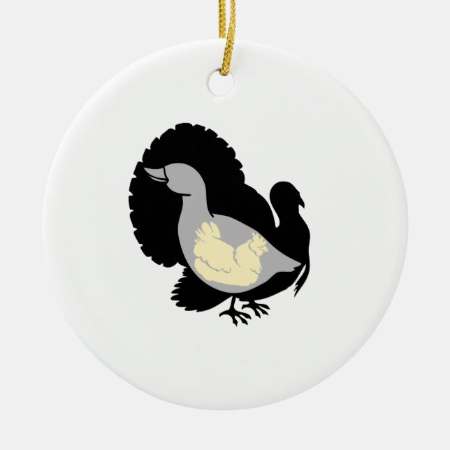 Ornement Rond En Céramique Turducken (Devant)