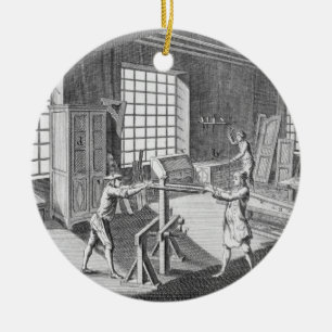 Ornement Rond En Céramique Un atelier de l'ébéniste, du 'Encyclopedie