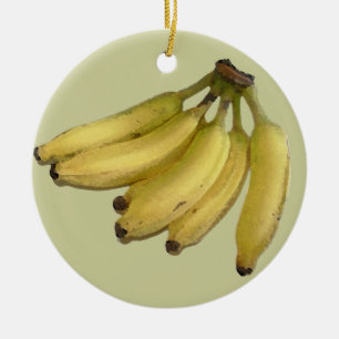 Ornement Rond En Céramique un tas de bananes