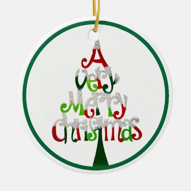 Ornement Rond En Céramique Un très joyeux Noël (Devant)