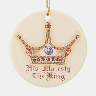 Ornement Rond En Céramique Une couronne Sa Majesté Roi
