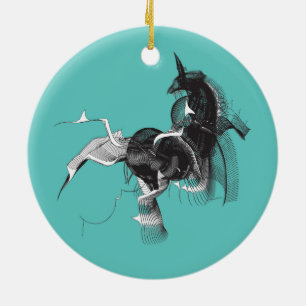 Ornement Rond En Céramique Unicorne numérique