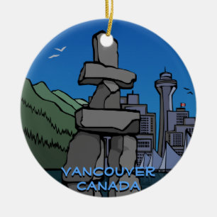 Ornement Rond En Céramique Vancouver Canada Orament Vancouver Souvenirs