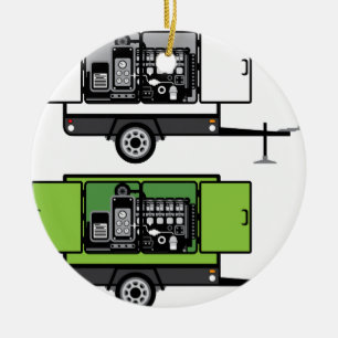 Ornement Rond En Céramique Vecteur de remorque de générateur