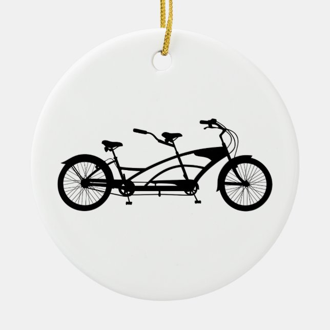Ornement Rond En Céramique Vélo tandem (Devant)