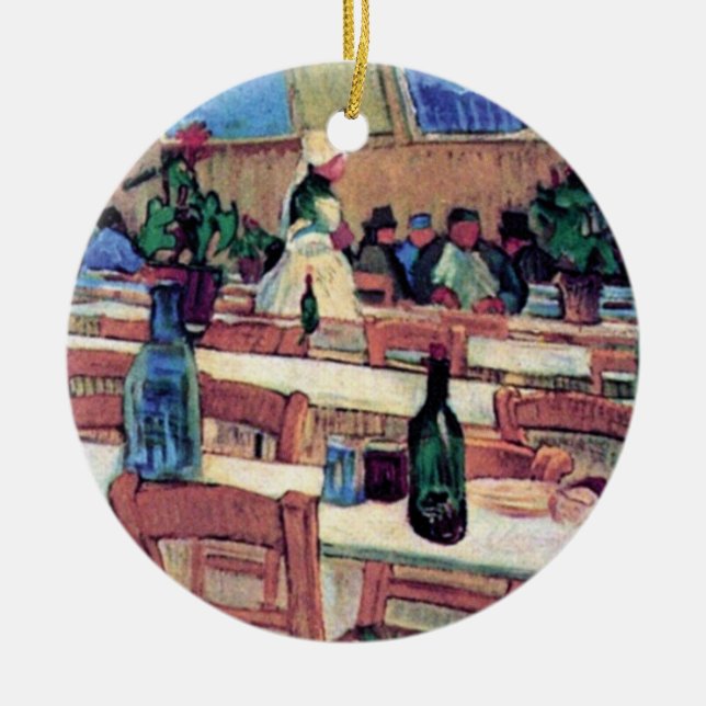 Ornement Rond En Céramique Vincent Van Gogh - Intérieur Du Restaurant (Devant)