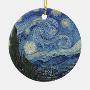 Ornement Rond En Céramique Vincent van Gogh La Nuit étoilée, juin 1889