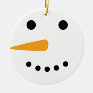 Ornement Rond En Céramique Visage de neige