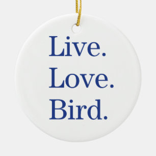 Ornement Rond En Céramique Vivant. Amour. Oiseau