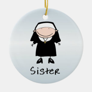 Ornement Rond En Céramique Vocation religieuse de nonne de profession