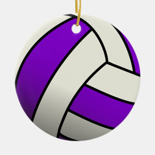Ornement Rond En Céramique Volley-ball pourpre (Devant)