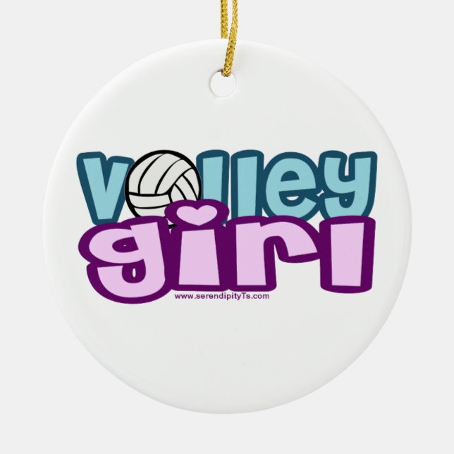 Ornement Rond En Céramique Volley fille (Devant)
