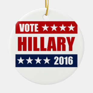 Ornement Rond En Céramique VOTE HILLARY 2016.png