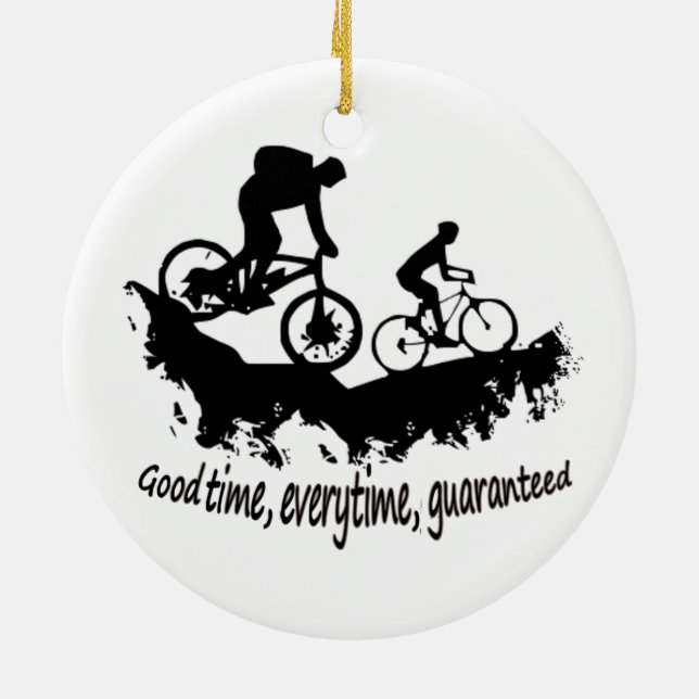 Ornement Rond En Céramique VTT Bon Temps Citation Inspirationnelle (Dos)