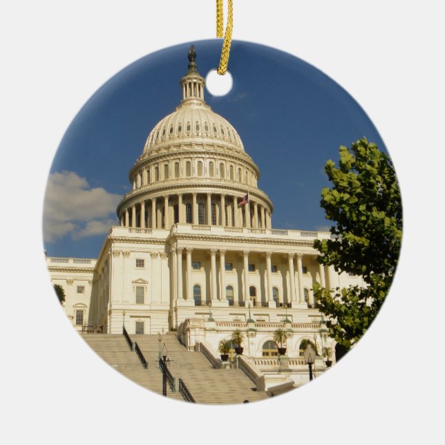 Ornement Rond En Céramique Washington D.C. Capitol Building (Devant)