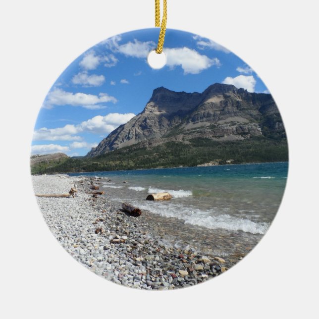 Ornement Rond En Céramique Waterton Lake - Alberta, Canada (Devant)