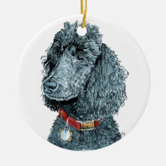 Ornement Rond En Céramique Whitney le caniche (Devant)