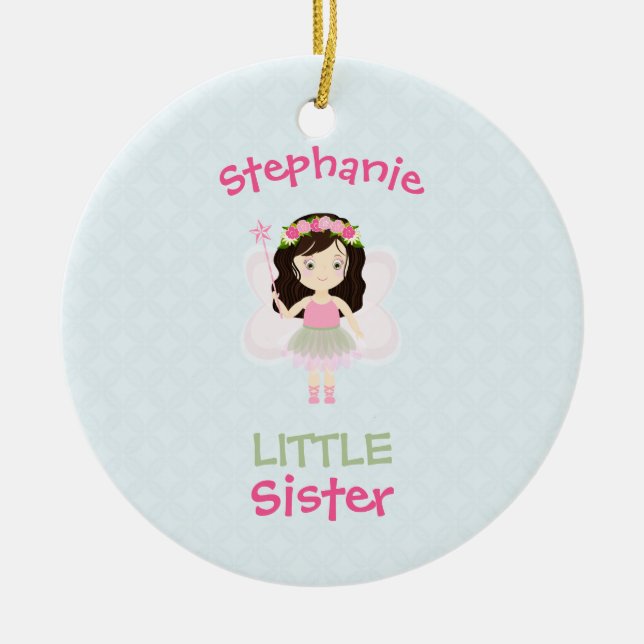 Ornement Rond En Céramique Woodland Fairy Princesse Little Sister (Devant)