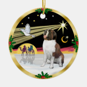 Ornement Rond En Céramique Xmas Dove - Saint Bernard