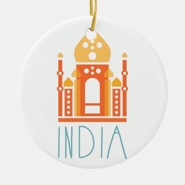 Ornement Rond En Céramique Yoga de l'Inde (Devant)