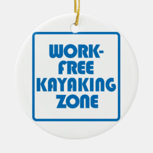 Ornement Rond En Céramique Zone de Kayak sans travail