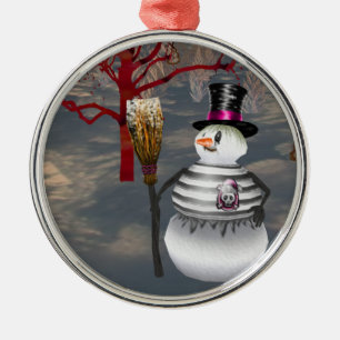 Ornement rond gothique Snowman