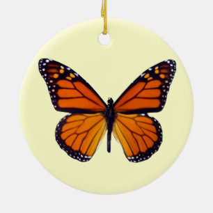 Ornement rond papillon orange