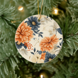 Ornement rond présentant un motif floral délicat
