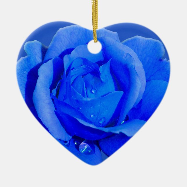 Ornement Rose bleu Décorations Rose personnalisées (Devant)