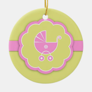 Ornement rose de faveur de baby shower de Merci