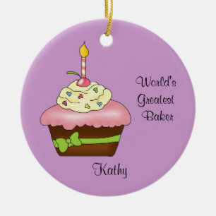 Ornement rose de Noël de petit gâteau