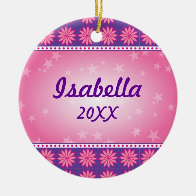 Ornement rose de photo de fille de marguerite (Devant)